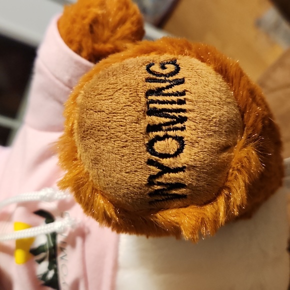 Wyoming 🫎 Moose Pink Sweatshirt "I ❤️ Wyoming" Embroidered on Hooves Like New! - Picture 5 of 6